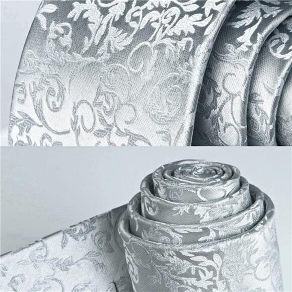 Mens Paisley Tie Pocket Square Set Wedding Formal Business Suit Necktie - Picture 5 of 7